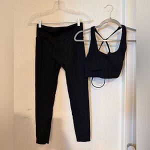 Black Ribbed Workout Set